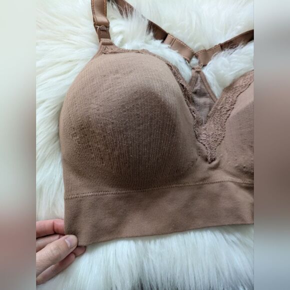 Cake Maternity Tutti Frutti Racerback Wireless Nursing Bra Mocha Large Busty F-H - Picture 3 of 5